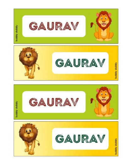 Name Labels Lion