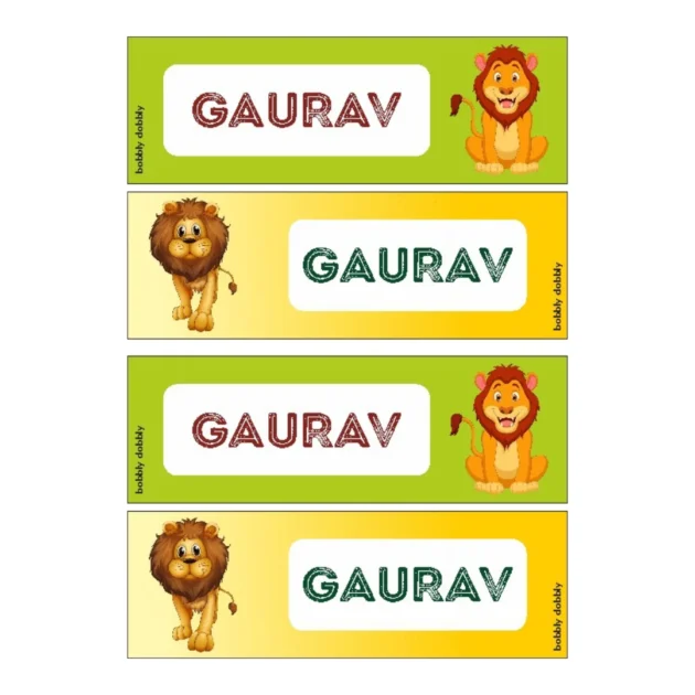 Name Labels Lion