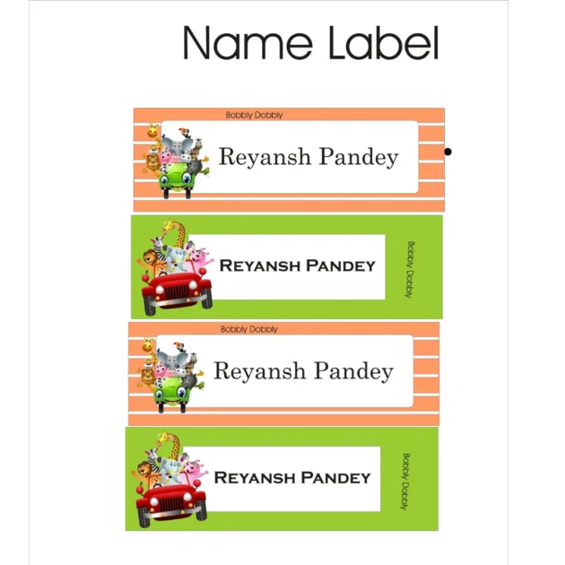 Name Labels happy animals