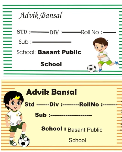 School Book Labels Football