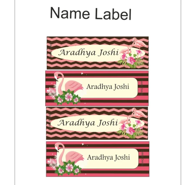 Name Labels Flamingo