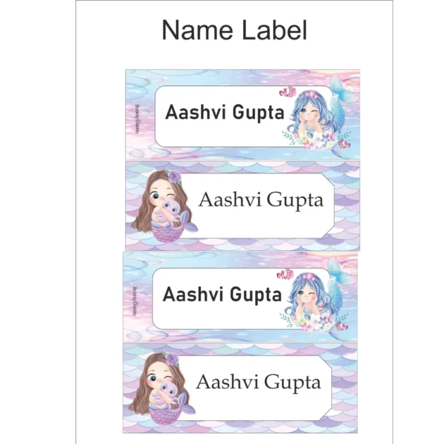 Name Labels Cute Mermaid