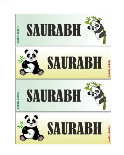 Name Labels panda