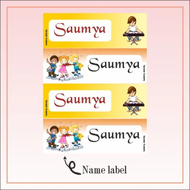 Name Label Music with boy