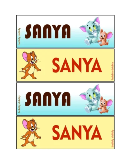 Name Labels Tom Jerry