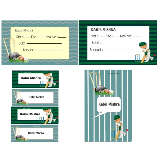 School Combo Label Cricket