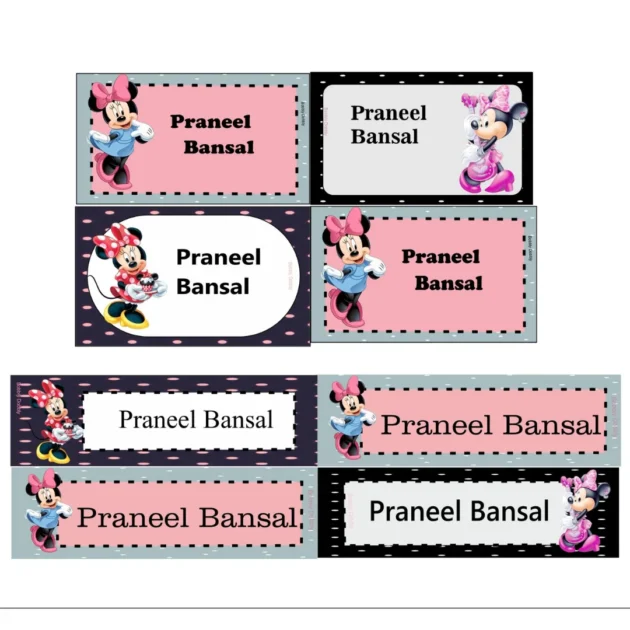 Name Label Combo Minnie Mouse