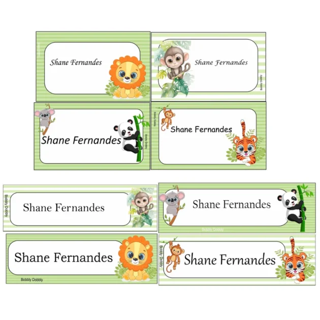 Name Label Combo Jungle animals